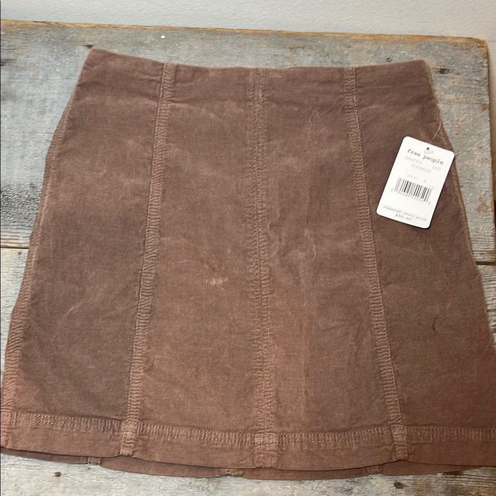 Brown Skirt by Free People Femme Corduroy 6 NWT